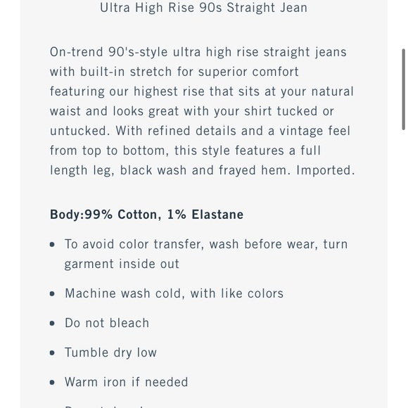 BNWT Abercrombie Ultra High Rise 90s Straight Jean - Picture 6 of 6